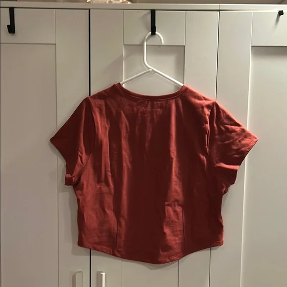 Madewell Clay Orange Red Boxy Crop Tee NWT - Picture 4 of 4